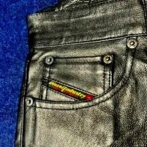 EUC Black Leather Diesel Pants